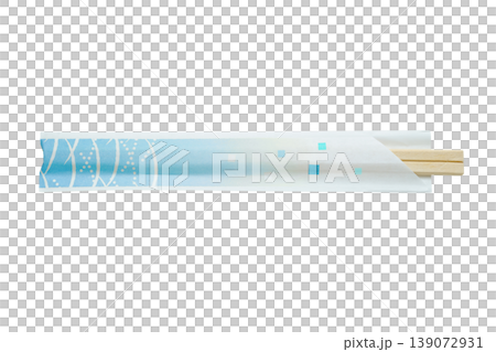 割り箸と箸袋（水色）の切り抜き素材（透過PNG） 139072931