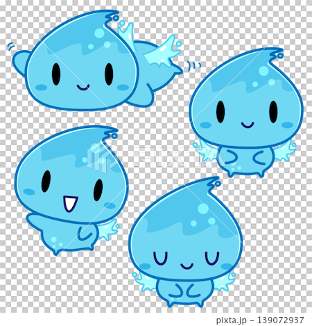 水、水滴、水の精、妖精、キャラクター、かわいい 水、水滴、水の精、妖精、キャラクター、かわいい 139072937