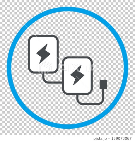Icon for limiting the number of portable power banks allowed on airplanes (up to 2 allowed). 139073067