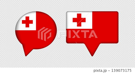 Flag of Tonga in speech bubble. 139073175