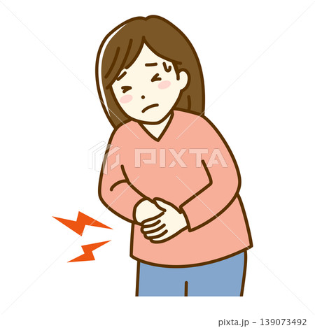 お腹が痛い女性　腹痛 139073492