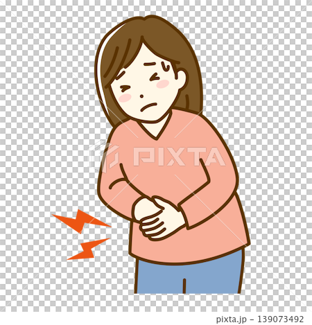 お腹が痛い女性　腹痛 139073492