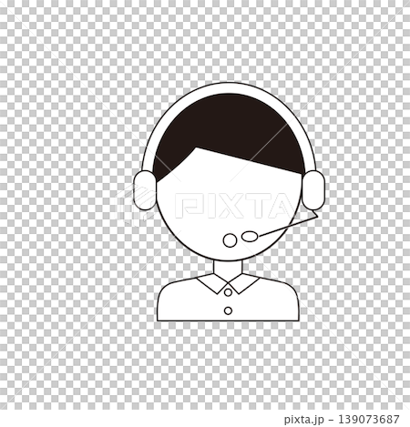ヘッドセットをつけたコールセンタースタッフのドット絵アイコンセット 男女4 ヘッドセットをつけたコールセンタースタッフのドット絵アイコンセット 男女4 139073687