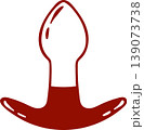 butt plug, adult sex toy, accessories for bdsm sex games, simple red icon for sex shop in minimalist sketch style 139073738