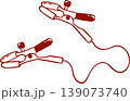 nipple clamps, adult sex toy, accessories for bdsm sex games, simple linear red icon, doodle and sketch style 139073740