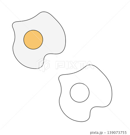 flat fried egg Logo icon isolated hand drawn illustration. Vector graphic line art. Perfect for cafe logo, branding, packaging, labels, and modern decor design. flat fried egg Logo icon isolated hand drawn illustration. Vector graphic line art. Perfect for cafe logo, branding, packaging, labels, and modern decor design. 139073755