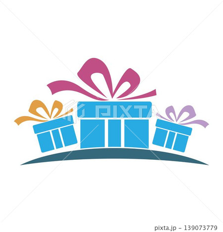 Gift flat icon design Gift flat icon design 139073779