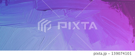 Horizontal banner with ethereal artwork demonstrating thick impasto brush strokes and a blend of soft pastel purple 139074101