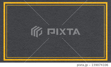 Textured black paper background with yellow double frame border and copy space for banner, presentation, template Textured black paper background with yellow double frame border and copy space for banner, presentation, template 139074106