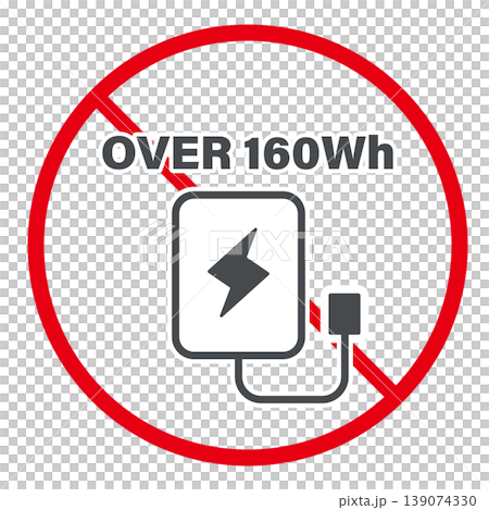 行動電池 160Wh 限制圖示(隨身行李規定) 行動電池 160Wh 限制圖示(隨身行李規定) 139074330