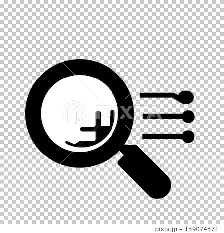 データ探索とパターン認識を示すAI検索アイコン(黒) データ探索とパターン認識を示すAI検索アイコン(黒) 139074371