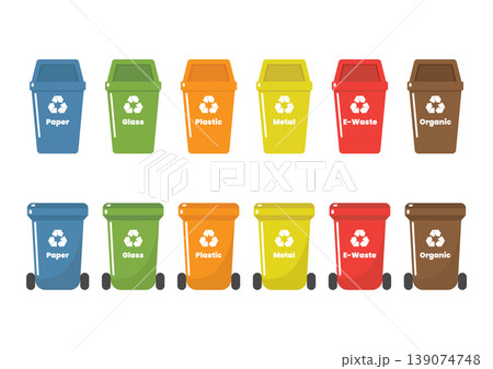 Recycle bins set with color code Recycle bins set with color code 139074748