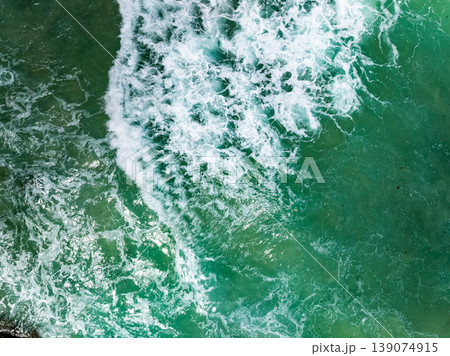 Beautiful wave crashing on sandy shore at beach in phuket thailand 139074915