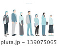 スタートアップのイメージイラストービジネスパーソン全身ー明るい未来を夢見る男女ー白背景イラスト素材 139075065