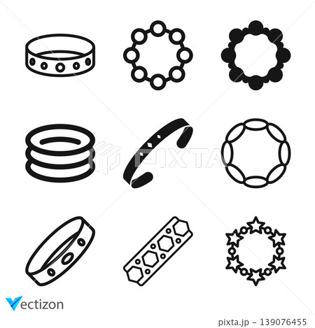Beaded Bracelet vector icons design Beaded Bracelet vector icons design 139076455