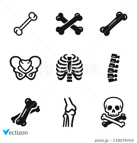 Bone icon isolated on white background. Bone icon isolated on white background. 139076459