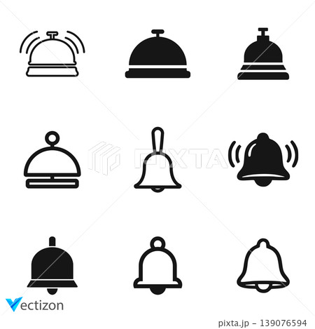 Message bell icon set Vector illustration eps10 Message bell icon set Vector illustration eps10 139076594