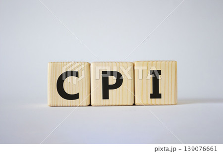 CPI - Consumer Price Index symbol. Concept word CPI on wooden cubes. Beautiful white background. Business and CPI concept. Copy space. CPI - Consumer Price Index symbol. Concept word CPI on wooden cubes. Beautiful white background. Business and CPI concept. Copy space. 139076661