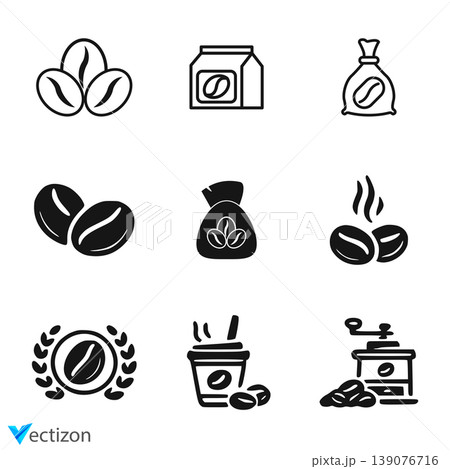 Coffee bean icon without background. Coffee bean icon without background. 139076716