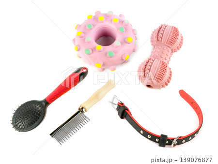 Professional Pet Care Accessories Isolated on White 139076877