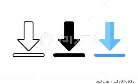 Download arrow icon set in outline, solid black, and blue vector graphics isolated on white background Download arrow icon set in outline, solid black, and blue vector graphics isolated on white background 139076935