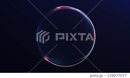 Elegant abstract circular frame with blue and pink glowing edges on dark background. Minimal futuristic sphere outline, clean digital luxury style. Elegant abstract circular frame with blue and pink glowing edges on dark background. Minimal futuristic sphere outline, clean digital luxury style. 139077077