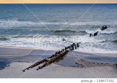 Donskoye beach of Baltic Sea. Kaliningrad region, Russia 139077102