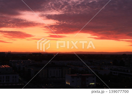 beautifull sunset over city beautifull sunset over city 139077700