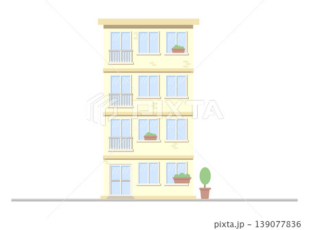 vector illustration of a building in a flat style 139077836