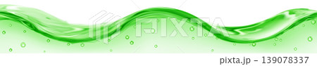 Translucent long water wave with air bubbles Translucent long water wave with air bubbles 139078337