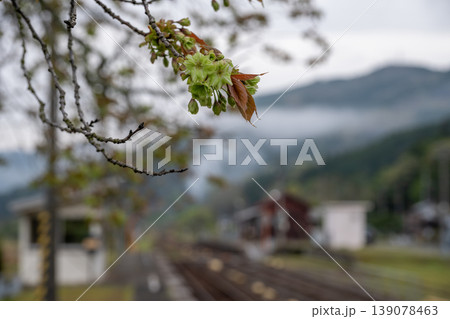 日本の岡山県新見市の古くてとても美しい鉄道駅の風景 日本の岡山県新見市の古くてとても美しい鉄道駅の風景 139078463