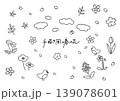 手書き風の春の花イラスト素材(ライン) 139078601