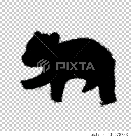 ツキノワグマ, クマ, 熊, 子グマ, こぐま, 動物, 野生動物, 注意, 注意マーク, 警告,  139078788