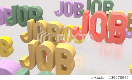 Multiple Job Opportunities Concept With Colorful Job Text Background 3d render. 139078985