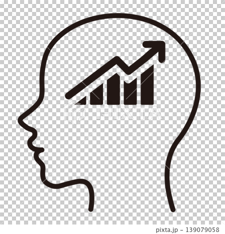 Brain and growth graph icon: Growth, Improvement, Business image Brain and growth graph icon: Growth, Improvement, Business image 139079058