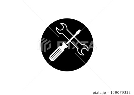 Maintenance Tools Icon Showing Crossed Wrench and Screwdriver Symbol for Repair and Service 139079332