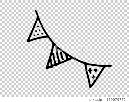 シンプルな手書きのガーランド 139079772