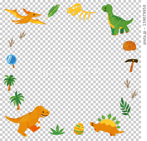 兒童恐龍手繪插畫邊框 兒童恐龍手繪插畫邊框 139079958