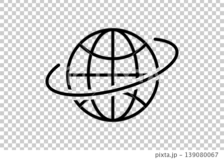 Global Network Globe Icon With Orbit Ring Symbolizing Internet Connectivity And Worldwide Communication 139080067