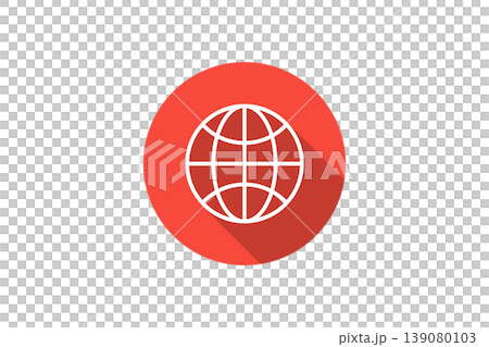 Red Globe Icon With Long Shadow Flat Internet And Global Network Symbol For Web And Technology Red Globe Icon With Long Shadow Flat Internet And Global Network Symbol For Web And Technology 139080103