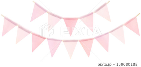 ピンクのガーランド かわいい水彩イラスト ピンクのガーランド かわいい水彩イラスト 139080188