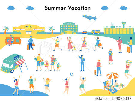 夏の旅行を楽しむ人たち 139080337