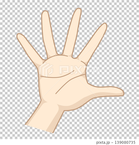 Illustration of an open hand showing the palm | Gesture, stop, hand sign material, simple, vector Illustration of an open hand showing the palm | Gesture, stop, hand sign material, simple, vector 139080735