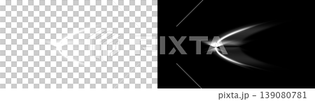 白色光翼焰，透明和黑色背景套裝 139080781