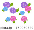 シンプルな紫陽花の手描きイラストセット 139080829