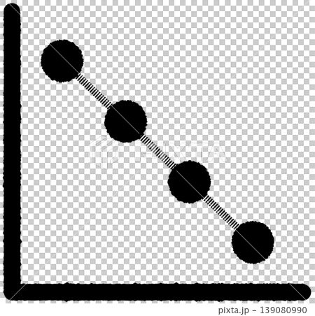 Simple line graph icon, downward trend, monochrome. Simple line graph icon, downward trend, monochrome. 139080990