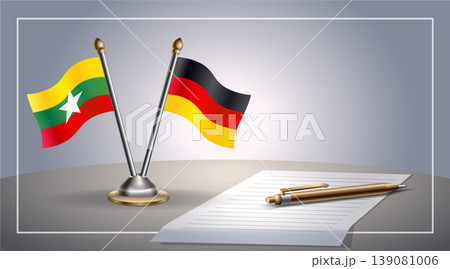 Small national flag of Myanmar and Germany flag Relation, Template Vector Illustration Small national flag of Myanmar and Germany flag Relation, Template Vector Illustration 139081006