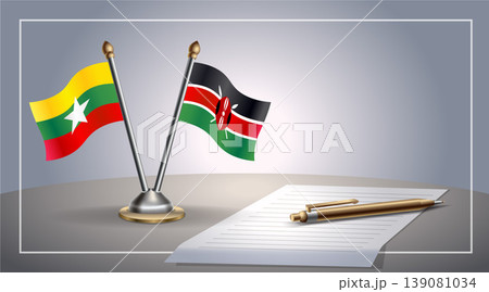 Small national flag of Myanmar and Kenya flag Relation, Template Vector Illustration Small national flag of Myanmar and Kenya flag Relation, Template Vector Illustration 139081034