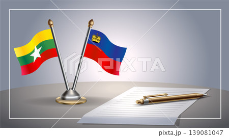 Small national flag of Myanmar and Liechtenstein flag Relation, Template Vector Illustration Small national flag of Myanmar and Liechtenstein flag Relation, Template Vector Illustration 139081047