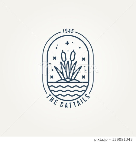 cattails minimalist line art logo badge vector cattails minimalist line art logo badge vector 139081345